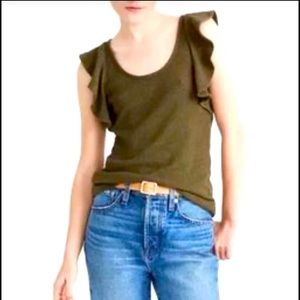 MADEWELL Texture & Thread Ruffle Sleeve Tank Top